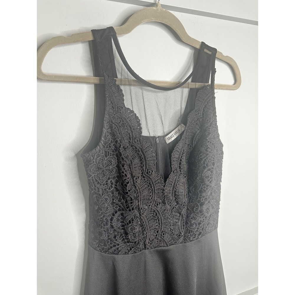 GRACE KARIN Black Lace Mesh Overlay Fit Flare Dress Womens‎ Size Small - Picture 8 of 8